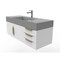 Castello Usa Amazon 48" Wall Mounted White Vanity With Gray Top And Gold Handles CB-MC-48W-GLD-2056-GR - alternate 8